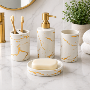 Ceramic Bathroom Accessories Set Ceramic - 4 Pieces Bathroom Accessories Set