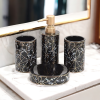 Ceramic Bathroom Accessories Set Ceramic - 4 Pieces Bathroom Accessories Set (White & Black) in Maharashtra, Uttar Pradesh, Tamil Nadu, Kerala