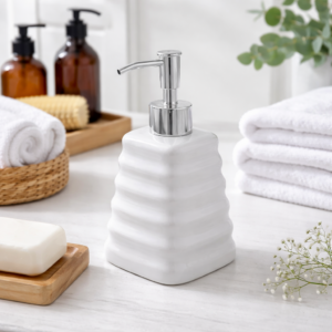 Ceramic Abstract Design Liquid Soap, Shampoo, Conditioner, Shower Gel Dispenser