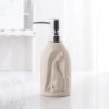 Light Luxury Cat Design Ceramic Lotion Bottle Liquid Soap Dispenser | (360 ML, Beige)