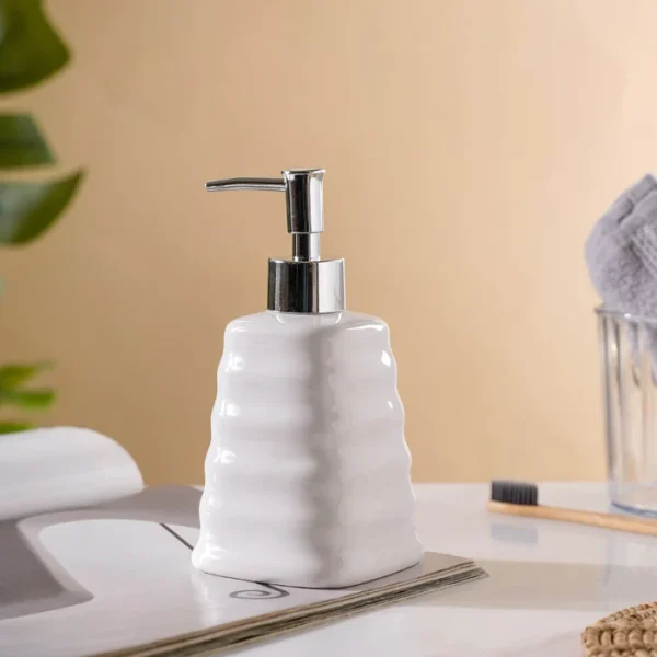 Ceramic Abstract Design Liquid Soap, Shampoo, Conditioner, Shower Gel Dispenser
