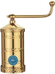Whizzo Brass Sev Sancha 900 g Diamond | Traditional Manual Namkeen Maker with Long Crank Handle | Sev, Gathiya, Chakli & Farsan Press | Heavy Duty Polished Golden Brass Finish